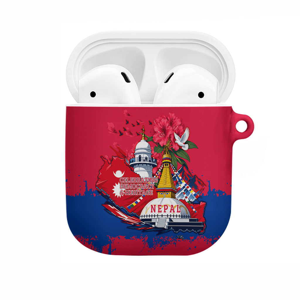 Nepal Constitution Day September 19 AirPods Case Himalayan Temples Heritage Flag Dove