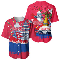 Nepal Constitution Day September 19 Baseball Jersey Himalayan Temples Heritage Flag Dove