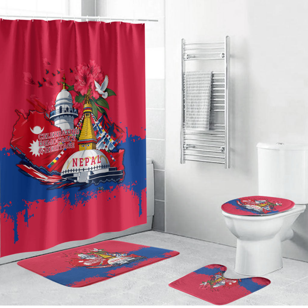 Nepal Constitution Day September 19 Bathroom Set Himalayan Temples Heritage Flag Dove
