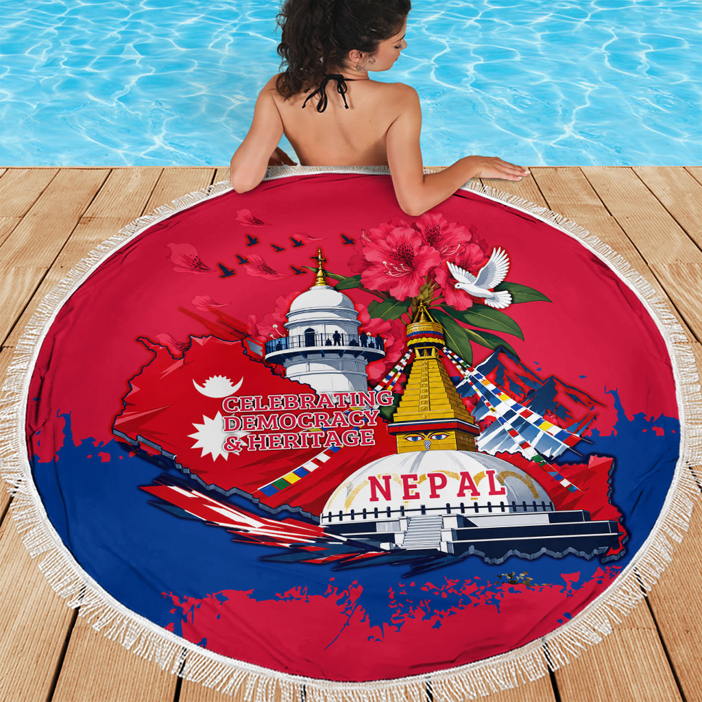 Nepal Constitution Day September 19 Beach Blanket Himalayan Temples Heritage Flag Dove
