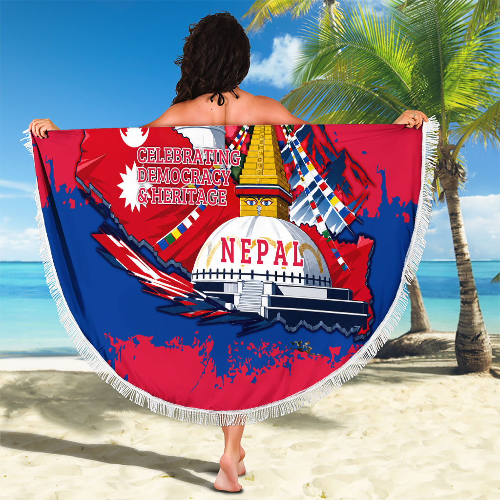 Nepal Constitution Day September 19 Beach Blanket Himalayan Temples Heritage Flag Dove