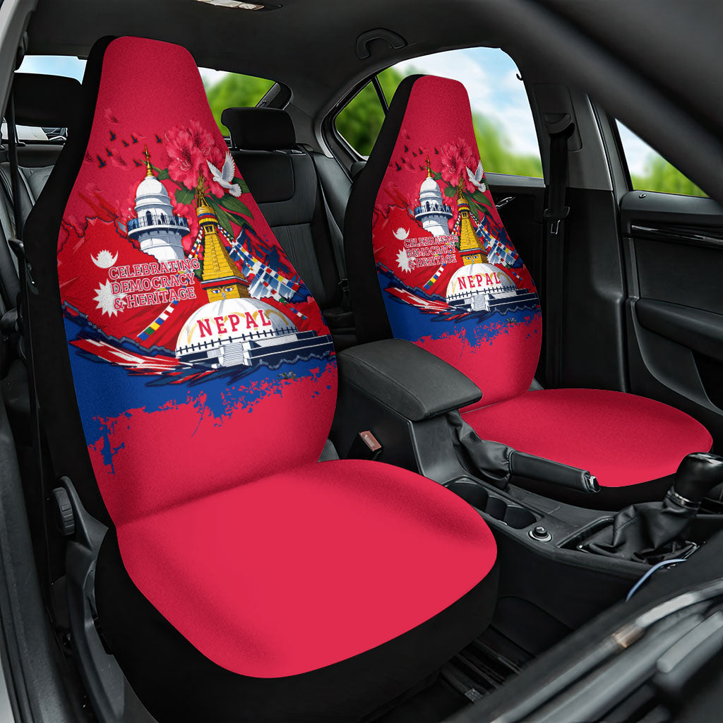 Nepal Constitution Day September 19 Car Seat Cover Himalayan Temples Heritage Flag Dove
