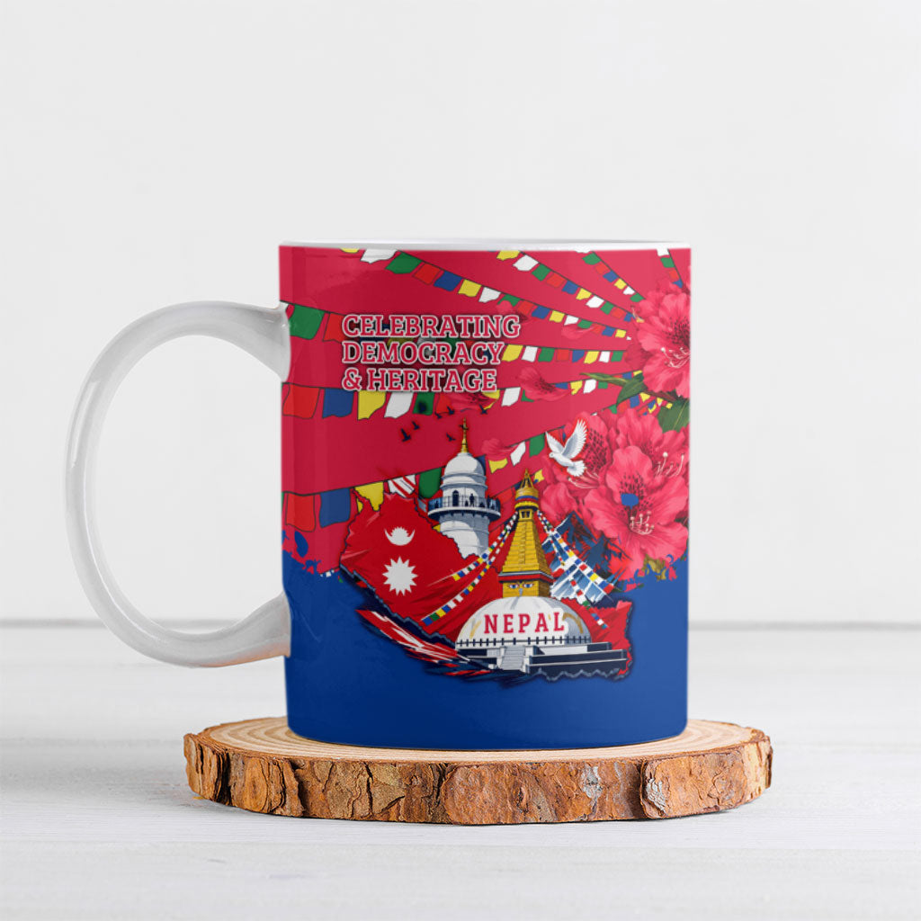 Nepal Constitution Day September 19 Ceramic Mug Himalayan Temples Heritage Flag Dove