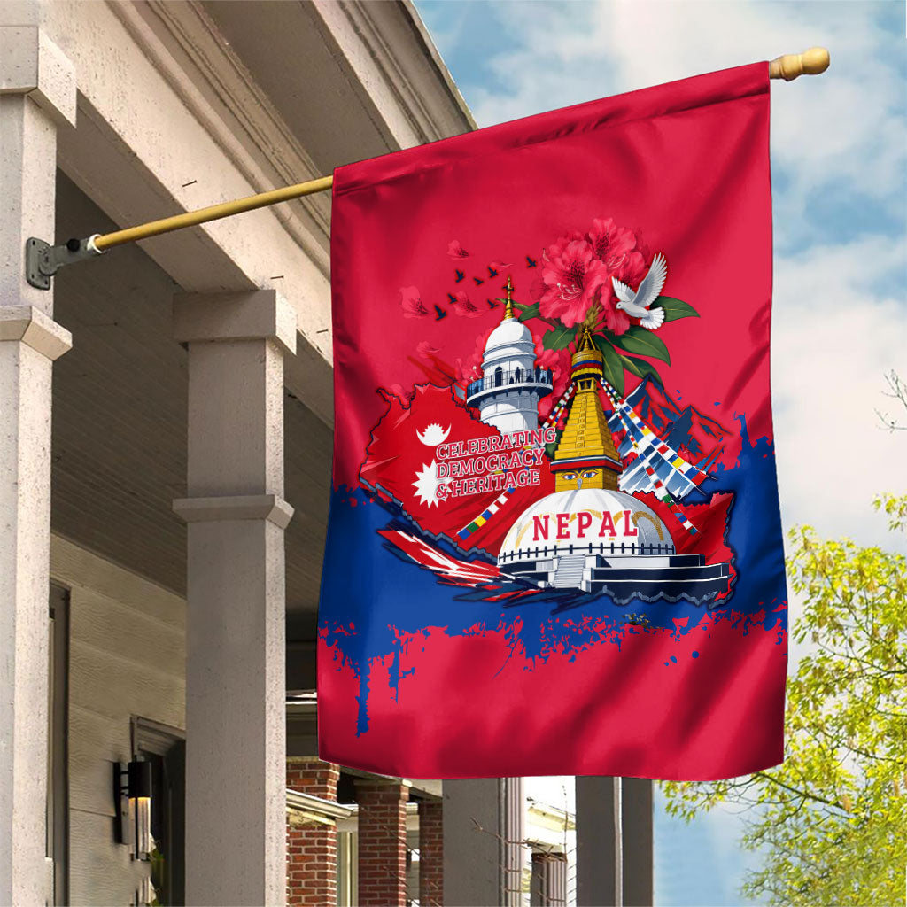 Nepal Constitution Day September 19 Garden Flag Himalayan Temples Heritage Flag Dove
