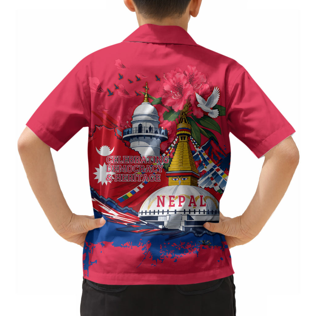 Nepal Constitution Day September 19 Hawaiian Shirt Himalayan Temples Heritage Flag Dove