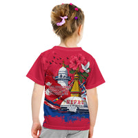 Nepal Constitution Day September 19 Kid T Shirt Himalayan Temples Heritage Flag Dove