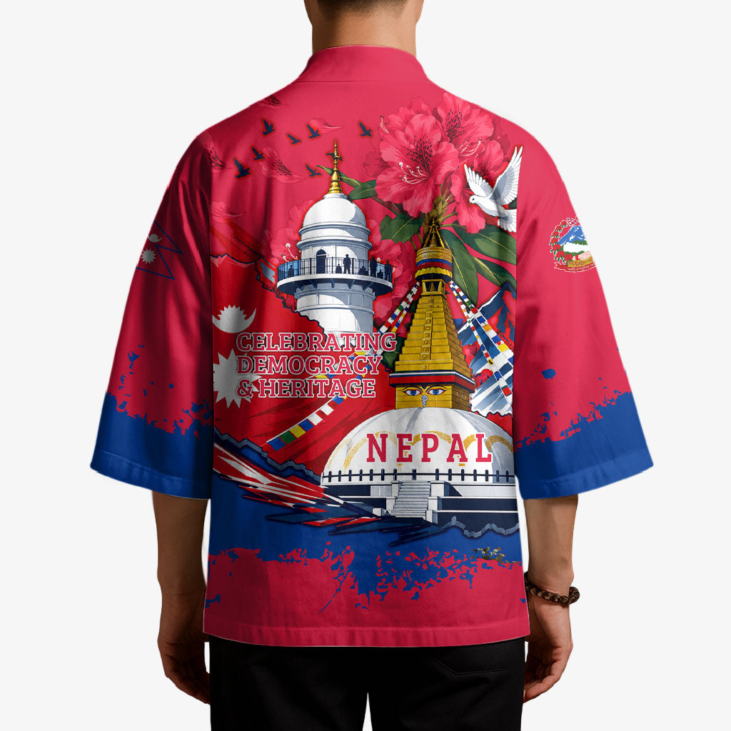 Nepal Constitution Day September 19 Kimono Himalayan Temples Heritage Flag Dove