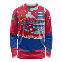 Nepal Constitution Day September 19 Long Sleeve Shirt Himalayan Temples Heritage Flag Dove