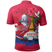 Nepal Constitution Day September 19 Polo Shirt Himalayan Temples Heritage Flag Dove