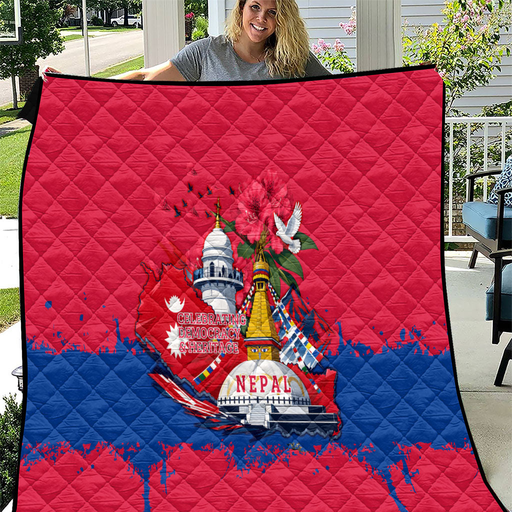 Nepal Constitution Day September 19 Quilt Himalayan Temples Heritage Flag Dove