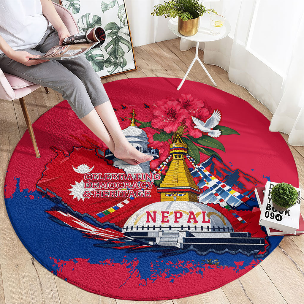 Nepal Constitution Day September 19 Round Carpet Himalayan Temples Heritage Flag Dove