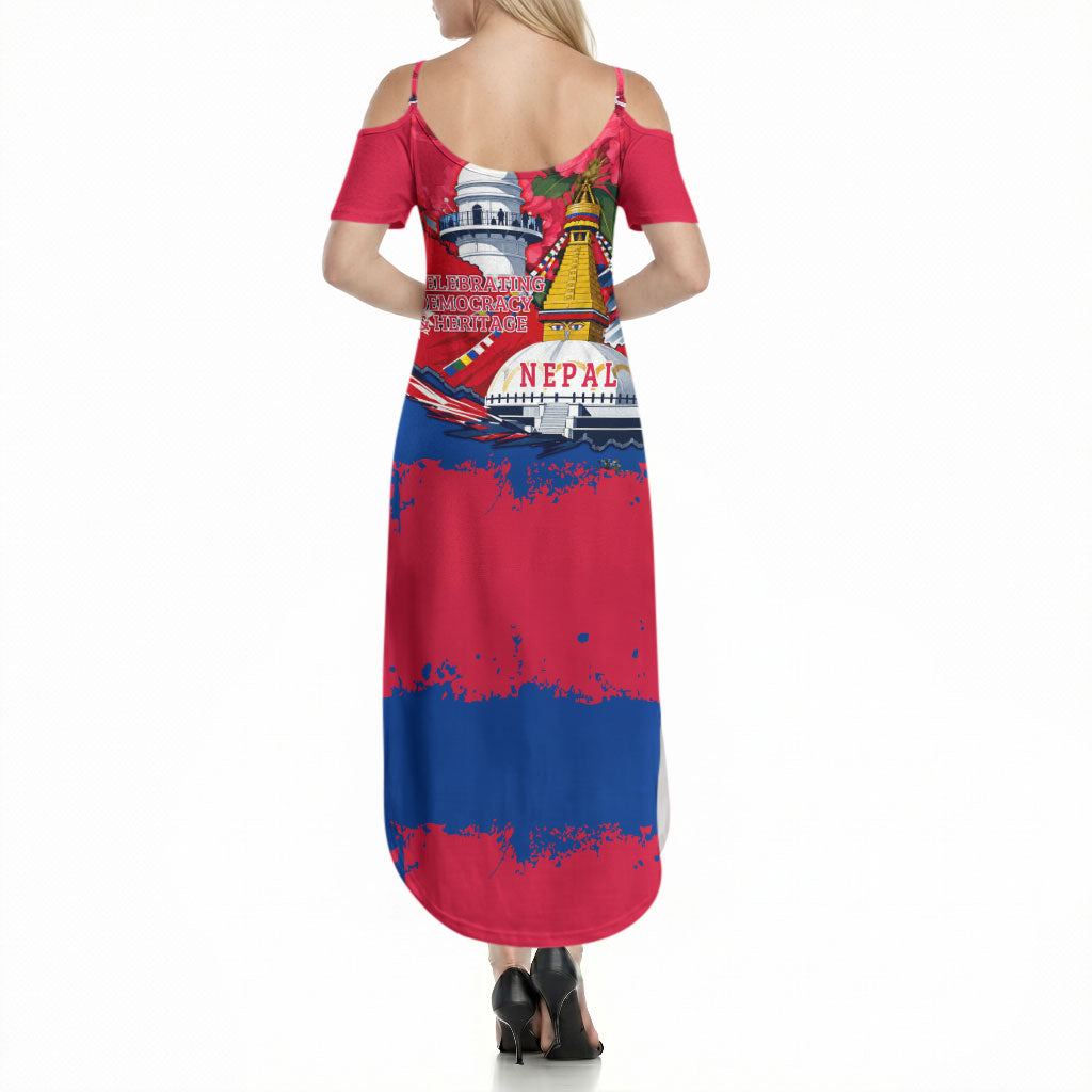 Nepal Constitution Day September 19 Summer Maxi Dress Himalayan Temples Heritage Flag Dove