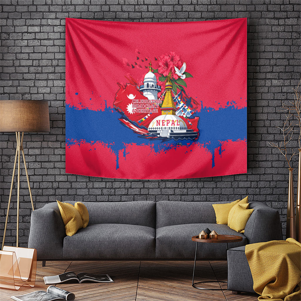 Nepal Constitution Day September 19 Tapestry Himalayan Temples Heritage Flag Dove