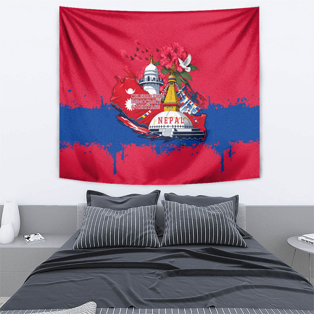 Nepal Constitution Day September 19 Tapestry Himalayan Temples Heritage Flag Dove