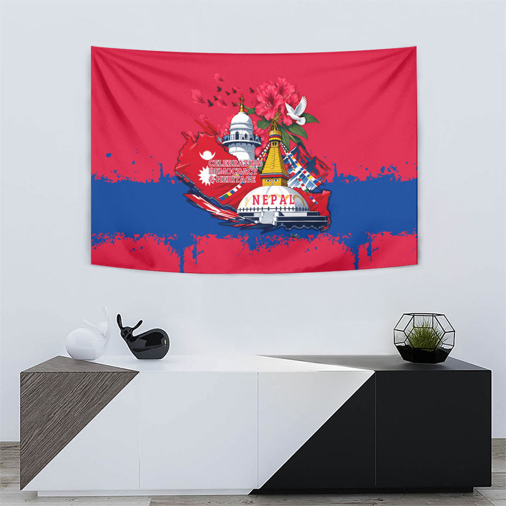 Nepal Constitution Day September 19 Tapestry Himalayan Temples Heritage Flag Dove