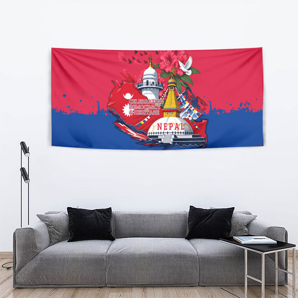 Nepal Constitution Day September 19 Tapestry Himalayan Temples Heritage Flag Dove