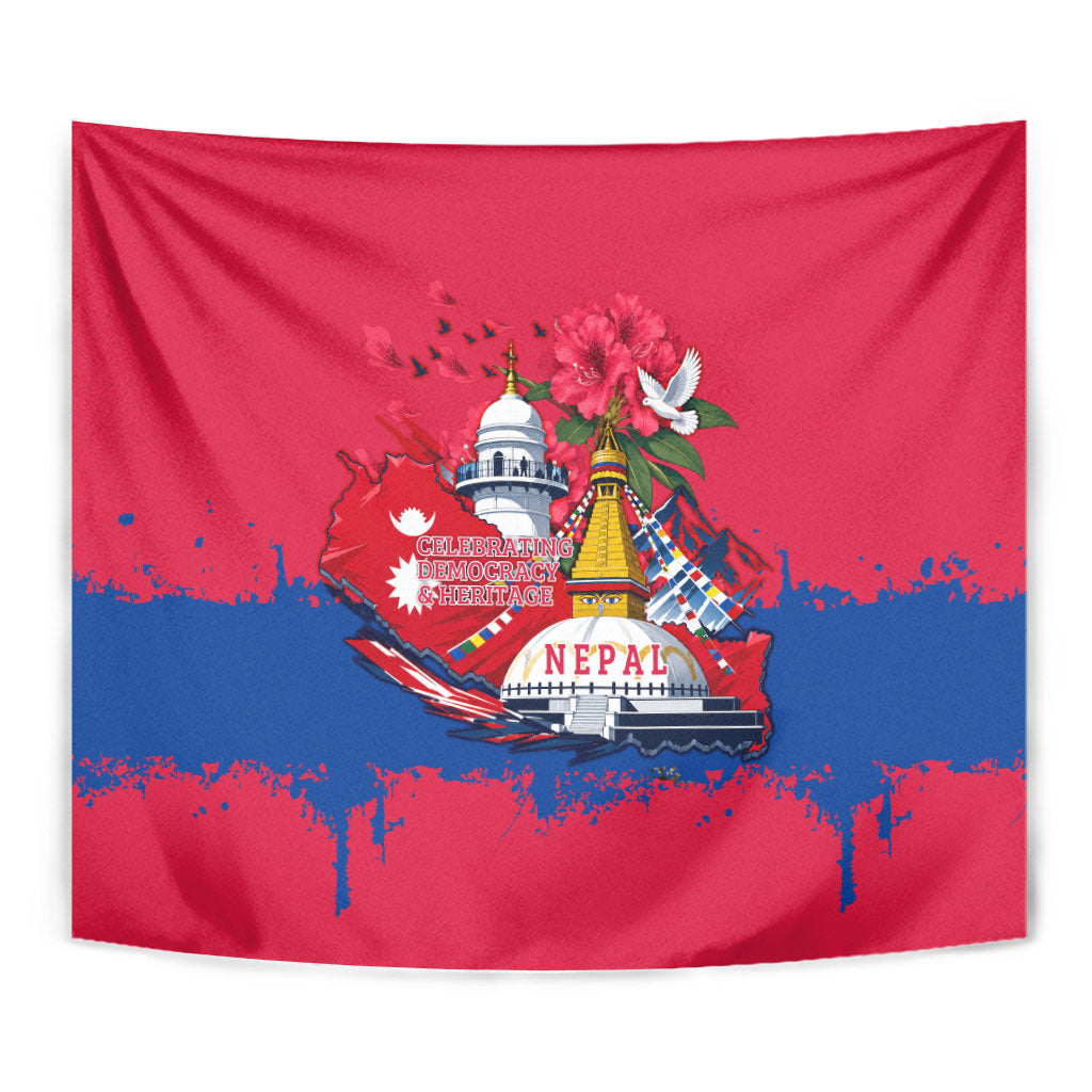 Nepal Constitution Day September 19 Tapestry Himalayan Temples Heritage Flag Dove