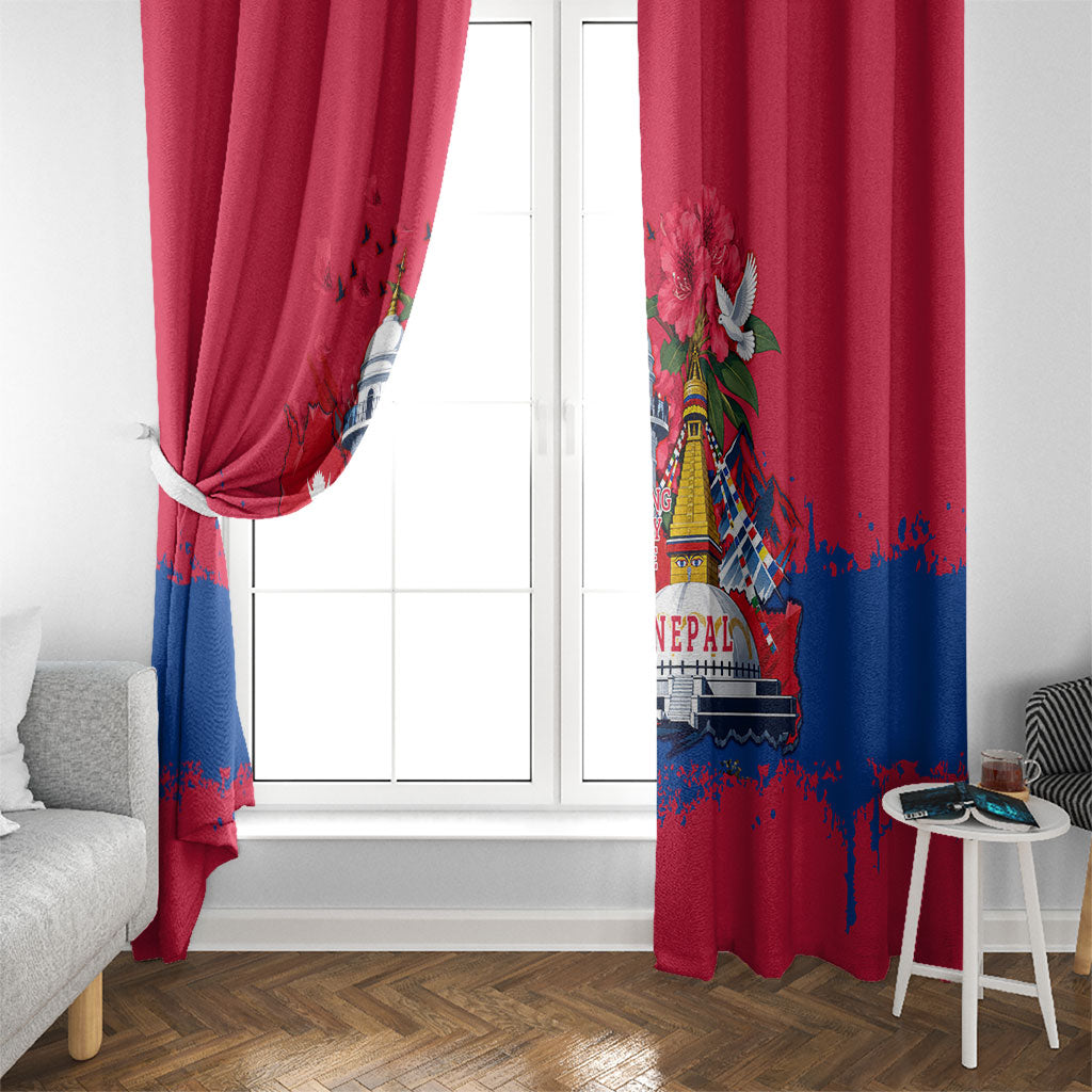 Nepal Constitution Day September 19 Window Curtain Himalayan Temples Heritage Flag Dove