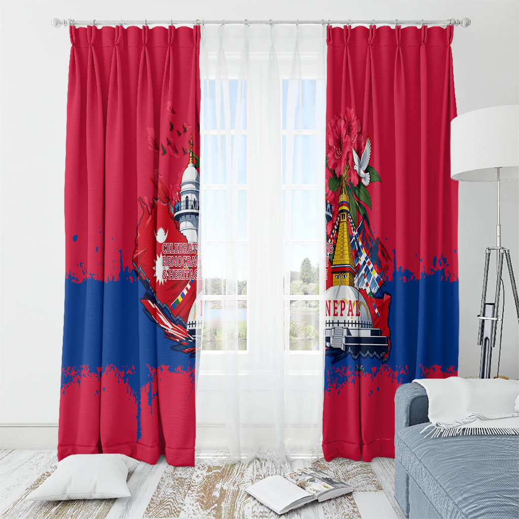 Nepal Constitution Day September 19 Window Curtain Himalayan Temples Heritage Flag Dove