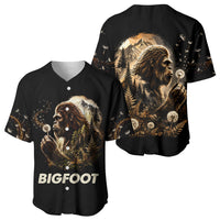 Bigfoot Blowing Wishes Dandelion Baseball Jersey Vintage Sasquatch Art Forest Mountain Nature