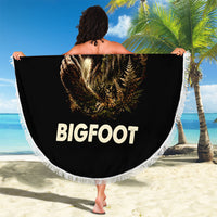 Bigfoot Blowing Wishes Dandelion Beach Blanket Vintage Sasquatch Art Forest Mountain Nature