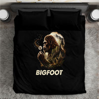 Bigfoot Blowing Wishes Dandelion Bedding Set Vintage Sasquatch Art Forest Mountain Nature