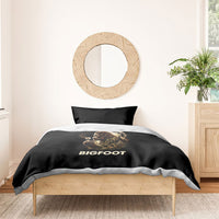 Bigfoot Blowing Wishes Dandelion Bedding Set Vintage Sasquatch Art Forest Mountain Nature