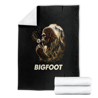 Bigfoot Blowing Wishes Dandelion Blanket Vintage Sasquatch Art Forest Mountain Nature