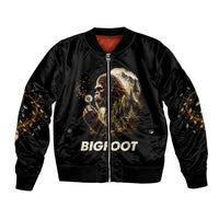 Bigfoot Blowing Wishes Dandelion Bomber Jacket Vintage Sasquatch Art Forest Mountain Nature