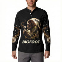 Bigfoot Blowing Wishes Dandelion Button Sweatshirt Vintage Sasquatch Art Forest Mountain Nature