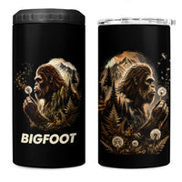 Bigfoot Blowing Wishes Dandelion 4 in 1 Can Cooler Tumbler Vintage Sasquatch Art Forest Mountain Nature