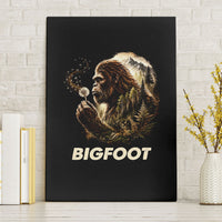 Bigfoot Blowing Wishes Dandelion Canvas Wall Art Vintage Sasquatch Art Forest Mountain Nature
