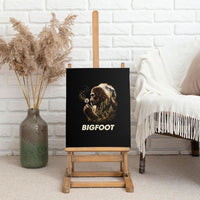 Bigfoot Blowing Wishes Dandelion Canvas Wall Art Vintage Sasquatch Art Forest Mountain Nature