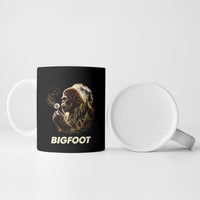 Bigfoot Blowing Wishes Dandelion Ceramic Mug Vintage Sasquatch Art Forest Mountain Nature