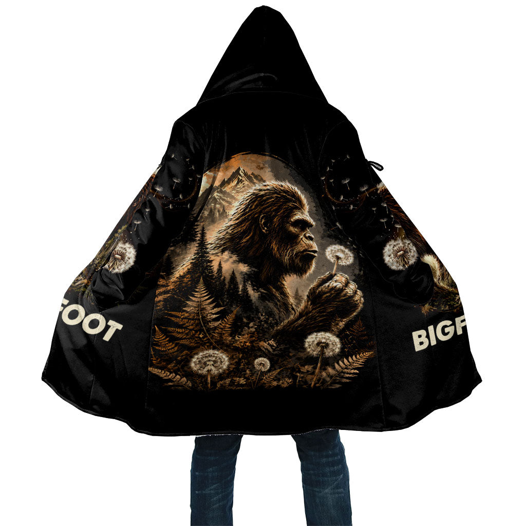 Bigfoot Blowing Wishes Dandelion Cloak Vintage Sasquatch Art Forest Mountain Nature