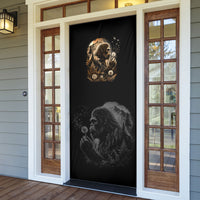 Bigfoot Blowing Wishes Dandelion Door Cover Vintage Sasquatch Art Forest Mountain Nature