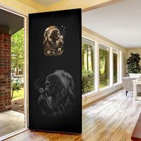 Bigfoot Blowing Wishes Dandelion Door Cover Vintage Sasquatch Art Forest Mountain Nature