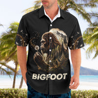 Bigfoot Blowing Wishes Dandelion Hawaiian Shirt Vintage Sasquatch Art Forest Mountain Nature