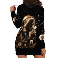 Bigfoot Blowing Wishes Dandelion Hoodie Dress Vintage Sasquatch Art Forest Mountain Nature