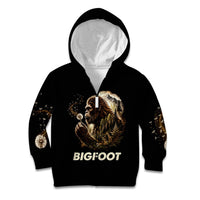 Bigfoot Blowing Wishes Dandelion Kid Hoodie Vintage Sasquatch Art Forest Mountain Nature
