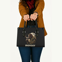 Bigfoot Blowing Wishes Dandelion Leather Bag Vintage Sasquatch Art Forest Mountain Nature