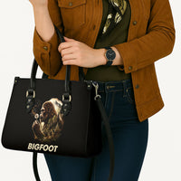 Bigfoot Blowing Wishes Dandelion Leather Bag Vintage Sasquatch Art Forest Mountain Nature