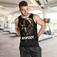 Bigfoot Blowing Wishes Dandelion Men Tank Top Vintage Sasquatch Art Forest Mountain Nature