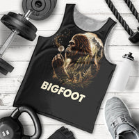 Bigfoot Blowing Wishes Dandelion Men Tank Top Vintage Sasquatch Art Forest Mountain Nature