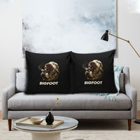 Bigfoot Blowing Wishes Dandelion Pillow Cover Vintage Sasquatch Art Forest Mountain Nature