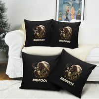 Bigfoot Blowing Wishes Dandelion Pillow Cover Vintage Sasquatch Art Forest Mountain Nature
