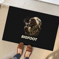 Bigfoot Blowing Wishes Dandelion Rubber Doormat Vintage Sasquatch Art Forest Mountain Nature