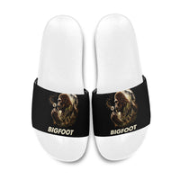 Bigfoot Blowing Wishes Dandelion Slide Sandals Vintage Sasquatch Art Forest Mountain Nature