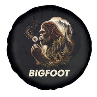 Bigfoot Blowing Wishes Dandelion Spare Tire Cover Vintage Sasquatch Art Forest Mountain Nature