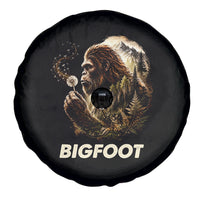 Bigfoot Blowing Wishes Dandelion Spare Tire Cover Vintage Sasquatch Art Forest Mountain Nature